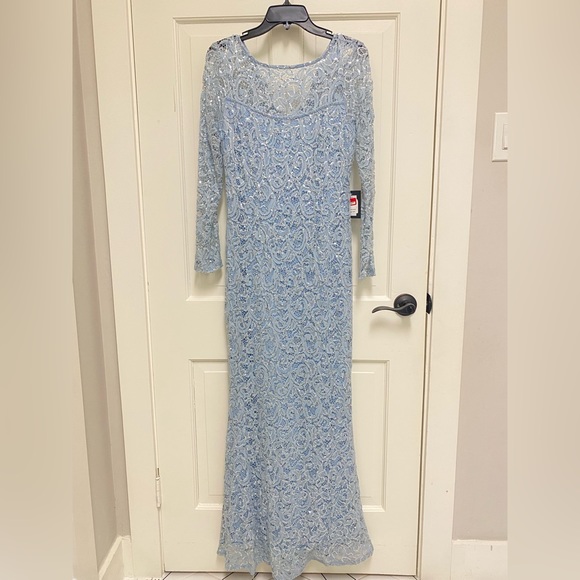 Dresses & Skirts - Ice blue NWT lace and sequin maxi gown